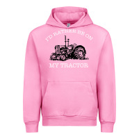 Fuchsia Pink I'D Rather Be On My Tractor Urban Hoodie - Bettercallsaul