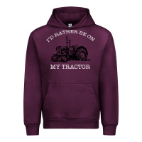 Mauve Wine I'D Rather Be On My Tractor Urban Hoodie - Bettercallsaul