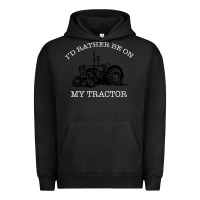 Pigment Black I'D Rather Be On My Tractor Urban Hoodie - Bettercallsaul