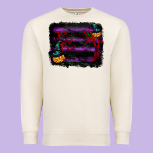 Halloween Witch Hat Backround Premium Sweatshirt Designed By Ranaportraitstore