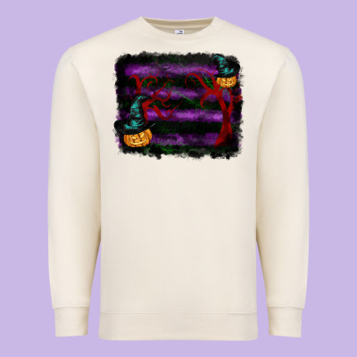 Halloween Witch Hat Backround Premium Sweatshirt Designed By Ranaportraitstore