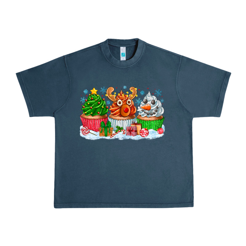 Festive Christmas Cupcakes Urban Heavy Tee by CowhideDigitalArt | Teevron