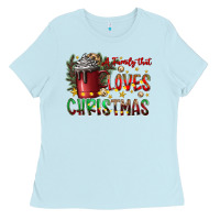 Baby Blue afamilytloveschristmas Ladies Tee - CowhideDigitalArt