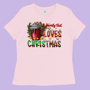 Afamilytloveschristmas Ladies Tee Designed By Cowhidedigitalart