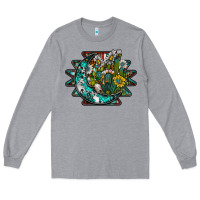 Heather Grey aztec moon Long Sleeve Tee - SublimationCraftShop