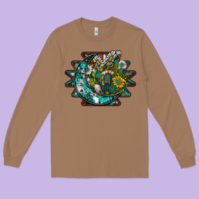 Aztec Moon Long Sleeve Tee Designed By Sublimationcraftshop