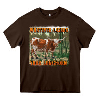 Chocolate Brown whatever lassos your longhorn Heavy Core Tee - RanaPortraitStore