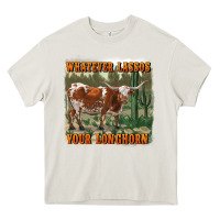 Cream whatever lassos your longhorn Heavy Core Tee - RanaPortraitStore