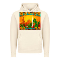 Vintage Artic desert sunset with cactus sunflowers and leopard Vintage Hoodie - Artiststas