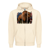 Sandshell American Bison Zipper Hoodie - Jasminsmagicworld