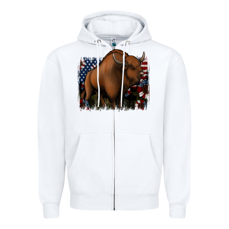American Bison Zipper Hoodie by Jasminsmagicworld | Teevron