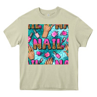 Mossy nail art hands and polish with turquoise leopard and glitter seamless  Heavy Core Tee - BundleAndBundleShop
