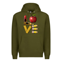 Army Green love teacher Premium Hoodie - BarkalooDesign