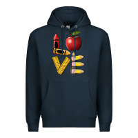 Navy love teacher Premium Hoodie - BarkalooDesign