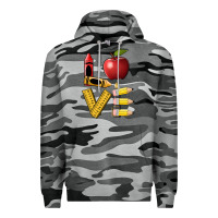 Slate Camo love teacher Premium Hoodie - BarkalooDesign