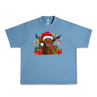 Pebble Blue festive highland cow Urban Heavy Tee - CowhideDigitalArt