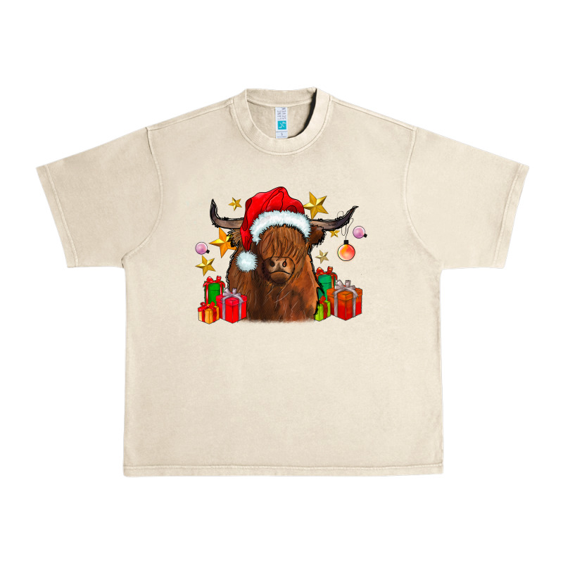 Festive Highland Cow Urban Heavy Tee by CowhideDigitalArt | Teevron