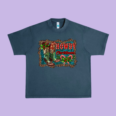 Howdy Christmas Boots Urban Heavy Tee Designed By Ranaportraitstore