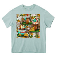 Arona cow coffee cups and farm with leopard seamless pattern bbs Heavy Core Tee - BundleAndBundleShop