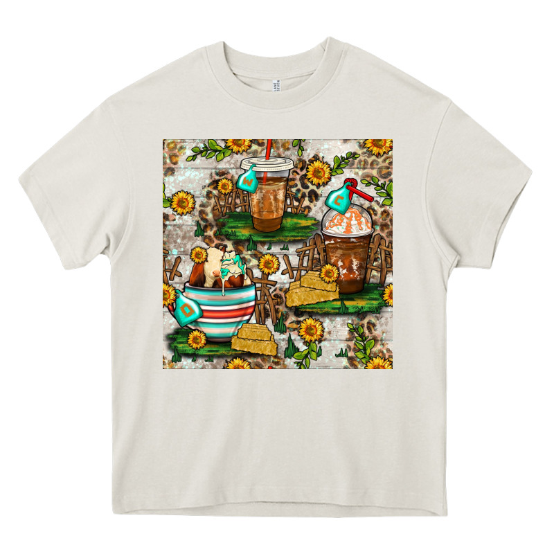 Cow Coffee Cups And Farm With Leopard Seamless Pattern Bbs Heavy Core Tee by BundleAndBundleShop | Teevron