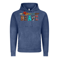 Vintage Denim brave and aztec wood sunflower with arrow Vintage Hoodie - Artiststas