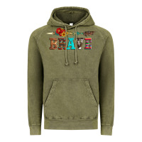 Vintage Olive brave and aztec wood sunflower with arrow Vintage Hoodie - Artiststas