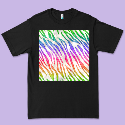 Watercolor Rainbow Zebra Seamless Pattern Premium Tee Designed By Bundleandbundleshop