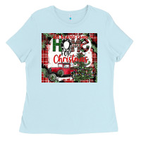 Baby Blue christmas homecoming celebration Ladies Tee - CowhideDigitalArt