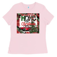 Bubblegum Pink christmas homecoming celebration Ladies Tee - CowhideDigitalArt