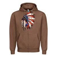 Chestnut 4th of July Indian Headdress Gypsy Spirit Skull Zipper Hoodie - Jasminsmagicworld