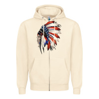 Sandshell 4th of July Indian Headdress Gypsy Spirit Skull Zipper Hoodie - Jasminsmagicworld