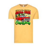Vintage Mustard Small town Christmas Vintage Tee - CowhideDigitalArt