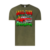 Vintage Olive Small town Christmas Vintage Tee - CowhideDigitalArt