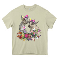 Mossy floral baby goats Heavy Core Tee - RanaPortraitStore
