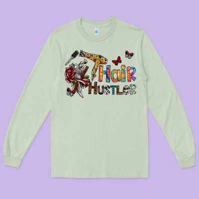 Hair Hustler 2 Long Sleeve Tee Designed By Sublimationcraftshop