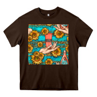 Hand Cream Nail Polish Remover And Sunflowers With Leopard And Glitter Heavy Core Tee | Teevron
