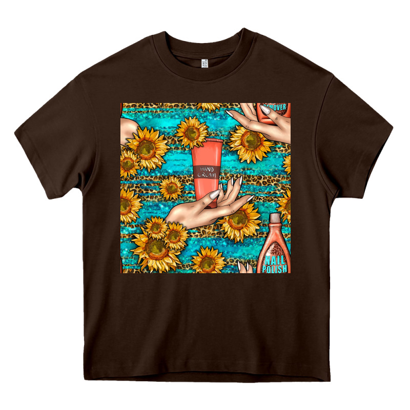Hand Cream Nail Polish Remover And Sunflowers With Leopard And Glitter Heavy Core Tee by BundleAndBundleShop | Teevron