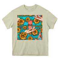 Mossy hand cream nail polish remover and sunflowers with leopard and glitter Heavy Core Tee - BundleAndBundleShop