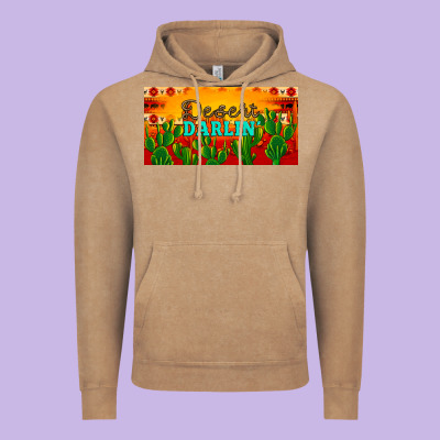 Desert Darlin' Aztec Desert Sunset License Plate Vintage Hoodie Designed By Artiststas