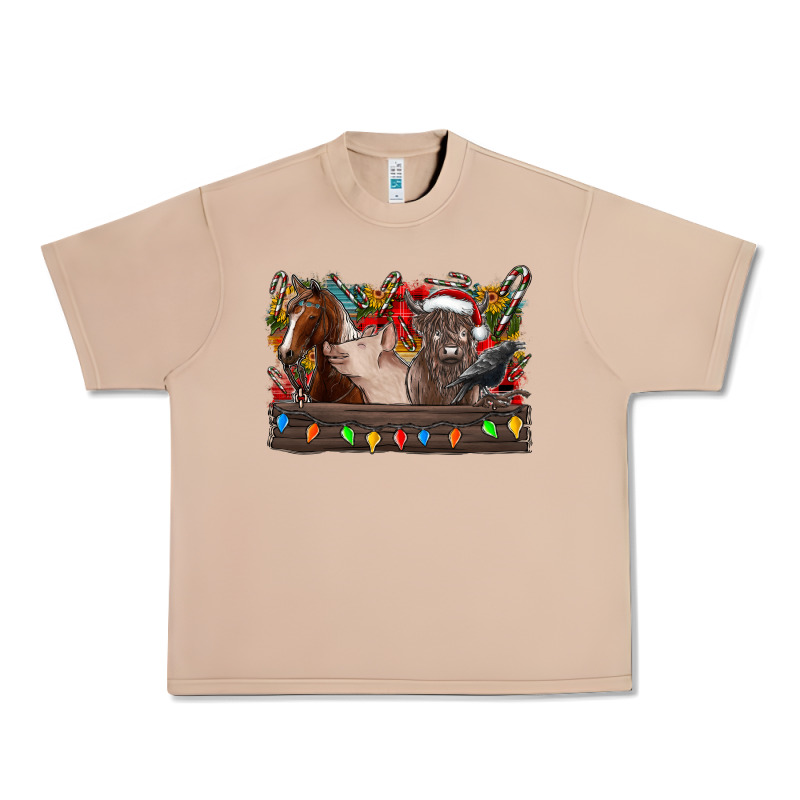 Festive Farmyard Gathering Urban Heavy Tee by CowhideDigitalArt | Teevron