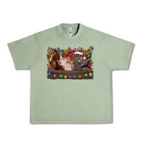 Oil Green festive farmyard gathering Urban Heavy Tee - CowhideDigitalArt