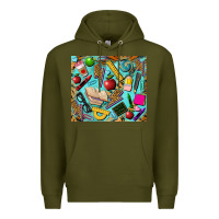 Army Green teacher tumbler Premium Hoodie - BarkalooDesign
