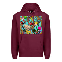 Burgundy teacher tumbler Premium Hoodie - BarkalooDesign