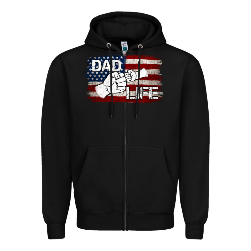 Dad Life With American Flag Zipper Hoodie by Jasminsmagicworld | Teevron