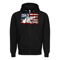 Black Dad Life with American Flag Zipper Hoodie - Jasminsmagicworld