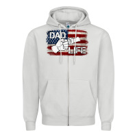 Dove Grey Dad Life with American Flag Zipper Hoodie - Jasminsmagicworld