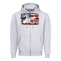 Heather Grey Dad Life with American Flag Zipper Hoodie - Jasminsmagicworld