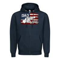Navy Dad Life with American Flag Zipper Hoodie - Jasminsmagicworld