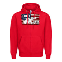 Red Dad Life with American Flag Zipper Hoodie - Jasminsmagicworld