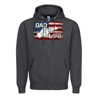 Smoke Dad Life with American Flag Zipper Hoodie - Jasminsmagicworld
